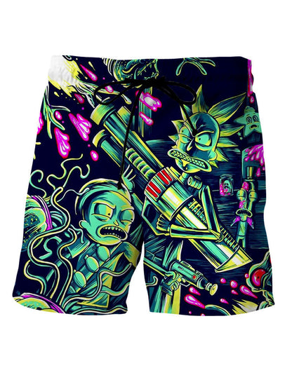 Graffiti Print Drawstring Shorts Ar70104