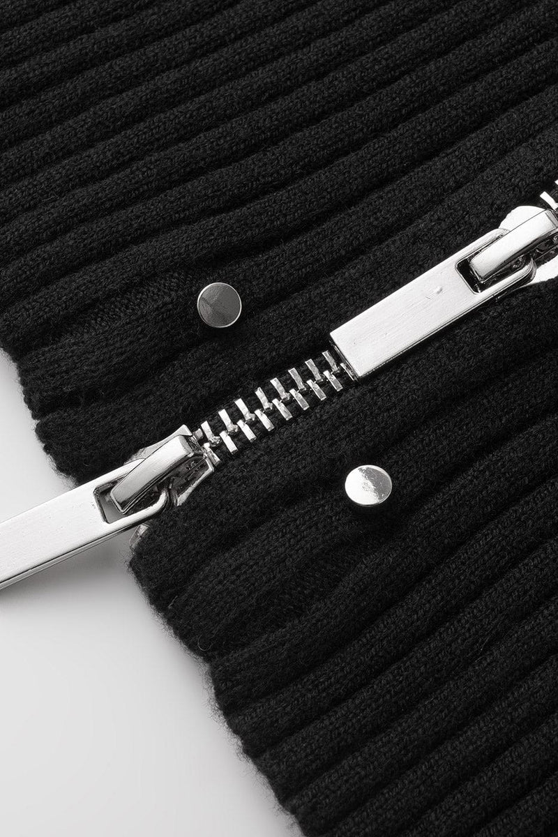 Ribbed Zip-up Hoodie Sweater
