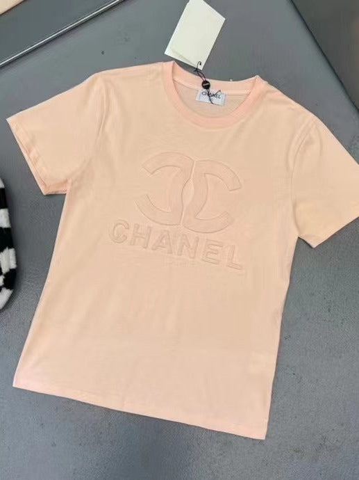 Print C H Cotton Lycra T-shirt