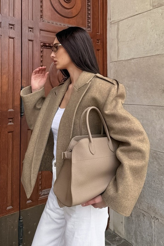 Wool Blazer Wide-collar Short Coat