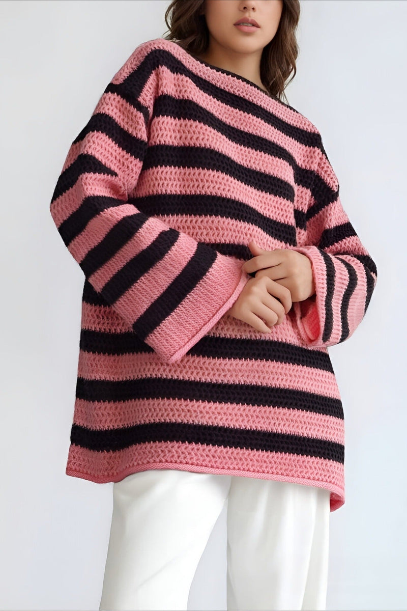 Striped Knit Loose Sweater