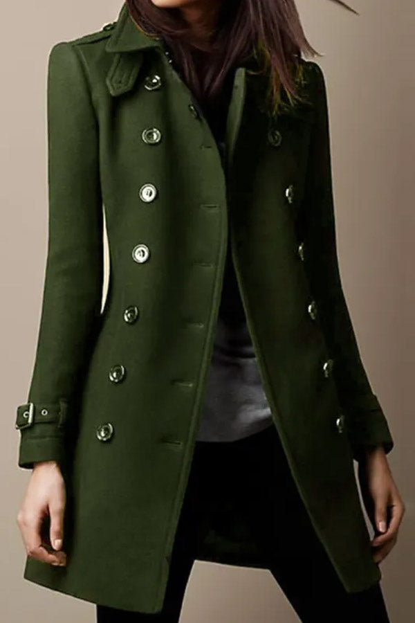 Lapel Long Sleeve Button Coat