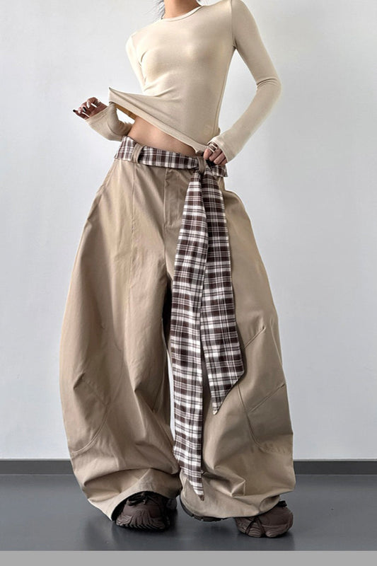 Layered Wide-leg Palazzo Pants