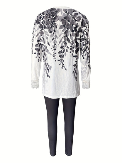 Lace-trimmed Two-piece Set