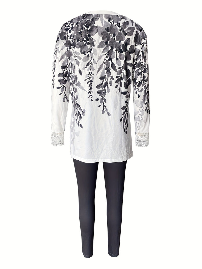 Lace-trimmed Two-piece Set