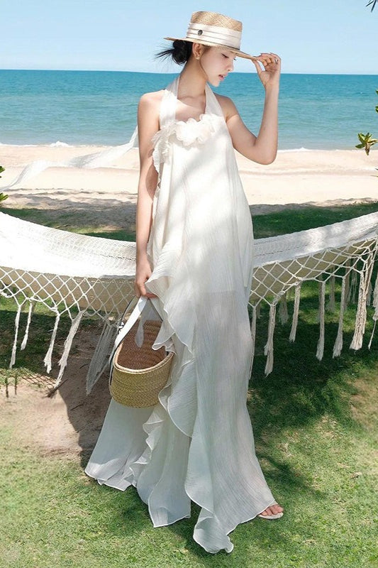 Halter Slim 3d Maxi Dress