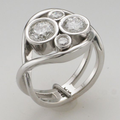Silver Inlaid Glass Ring