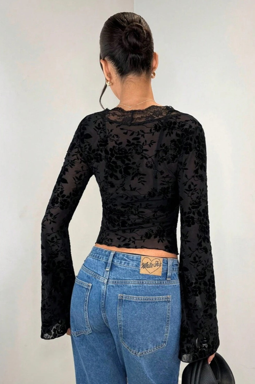Leopard Print Lace-paneled Blouse