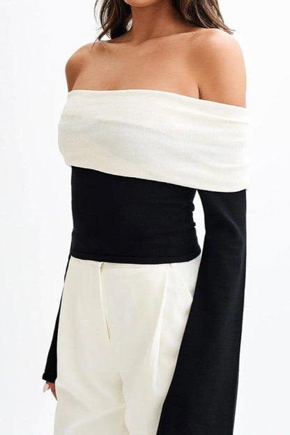 Off Shoulder Knit Sweater