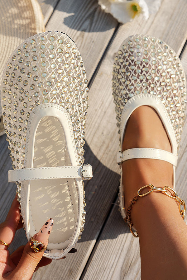 Fashionable Rhinestone French Buckle Sandals