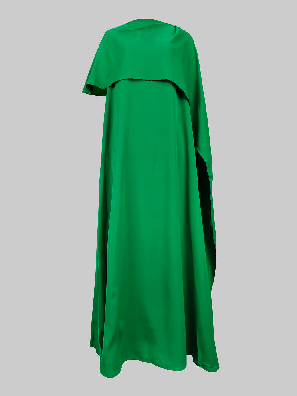 Loose Asymmetric Color Maxi Dresses