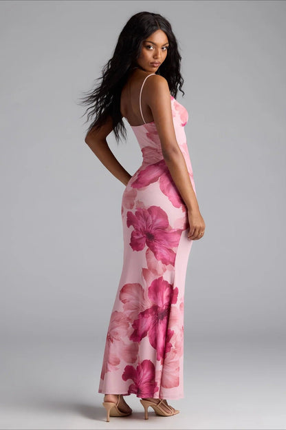 Cami Print Bodycon Maxi Dress