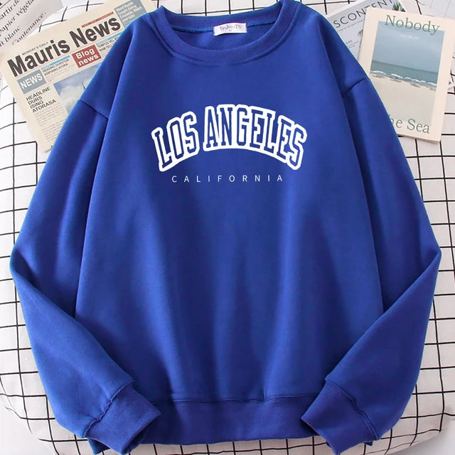 Los Angeles California City Sweatshirt for Loose Oversized Clothing Personality Soft Letter Print Hoodies Woman