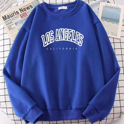 Los Angeles California City Sweatshirt for Loose Oversized Clothing Personality Soft Letter Print Hoodies Woman