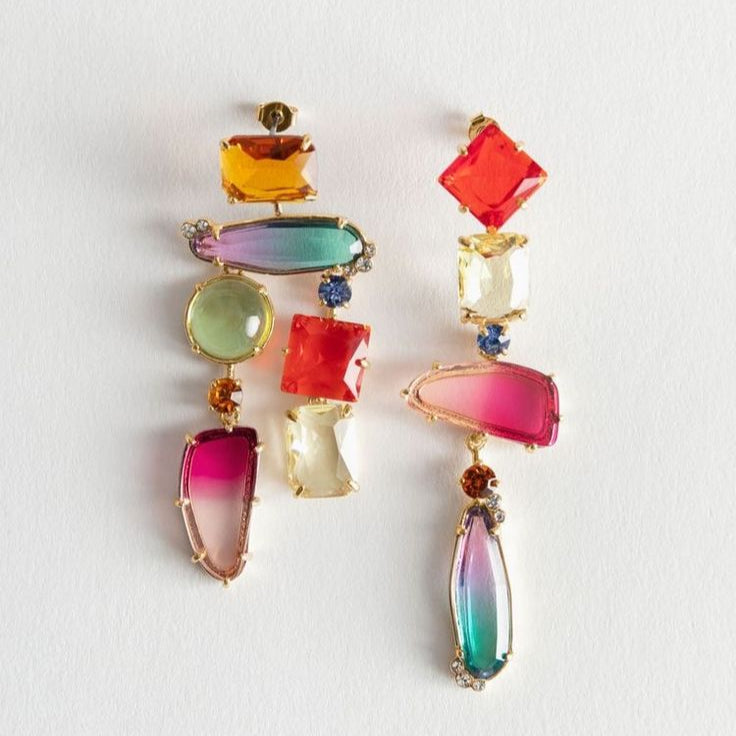 Colorful Cocktail Dangling Earrings