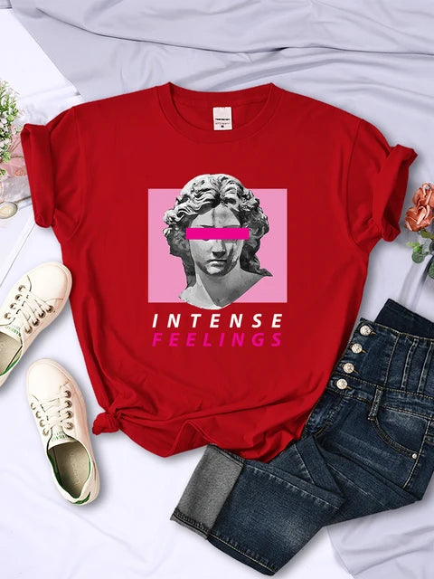 Intense Feelings Funny T-shirts Clothing Summer Breathable Tee Clothing Hip Hop Personality Tshirt
