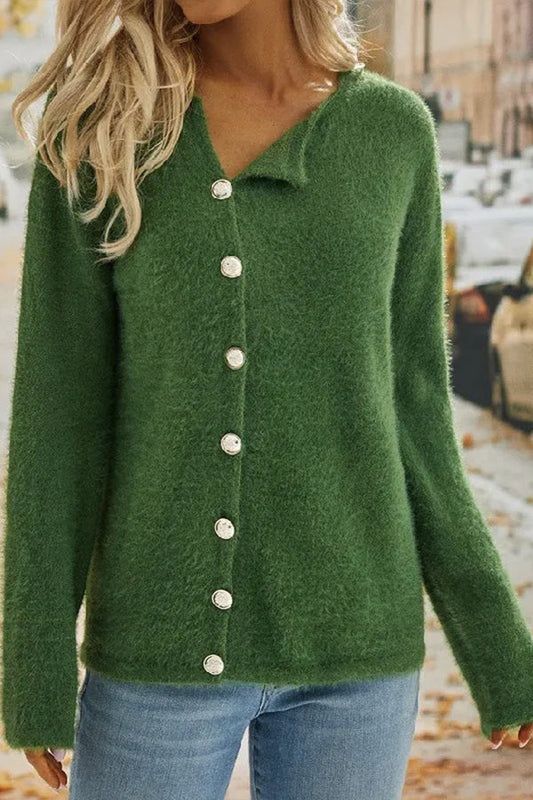 Color Single-breasted Sweater Cardigan