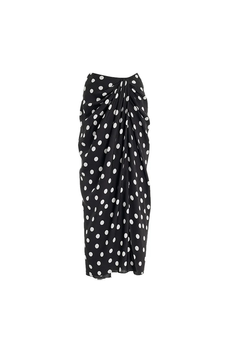 Bikini Set With Polka Dot Wrap Skirt