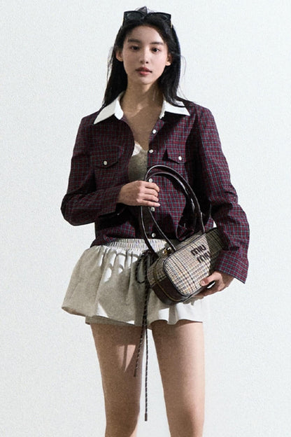 Cotton Bubble Braided Drawstring Skirt