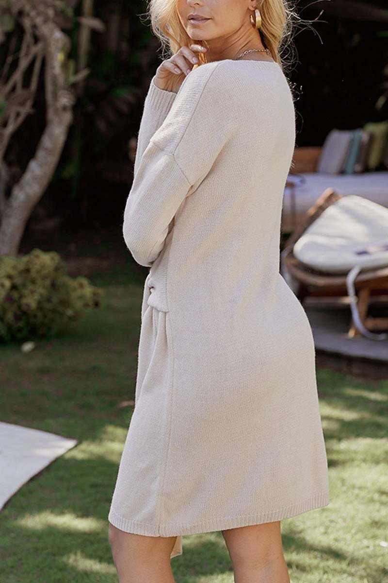 Sweater With Half Belt