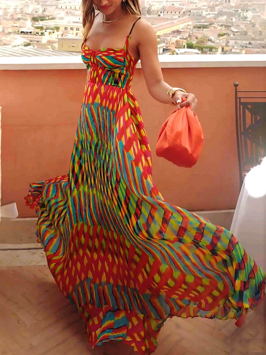 Painted A-line Maxi Dress
