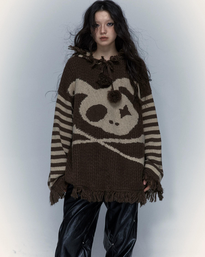 Skeleton Rabbit Knit Sweater