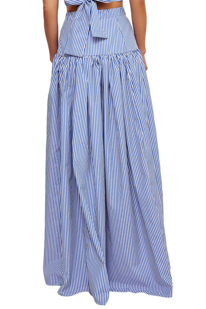 Blue Bar Skirt Set