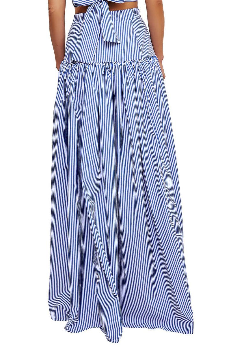 Blue Bar Skirt Set