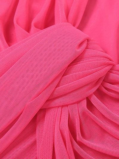 See Through Tied Tube Cutout Drapped Maxi Dress