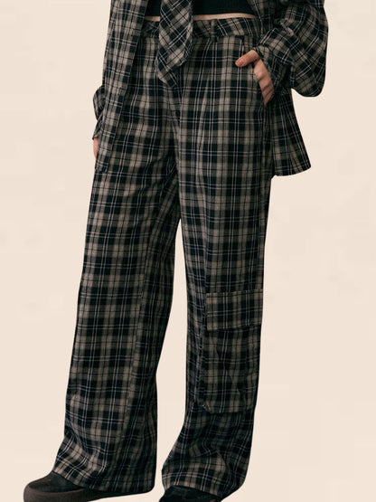Plaid Bow Tie Two-piece Set-up