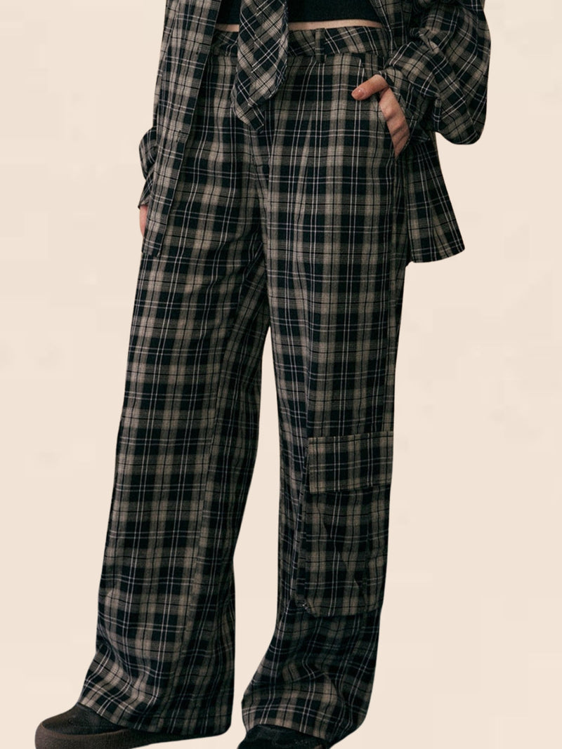 Plaid Bow Tie Two-piece Set-up