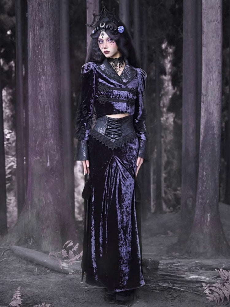 Velvet Corset Maxi Skirt