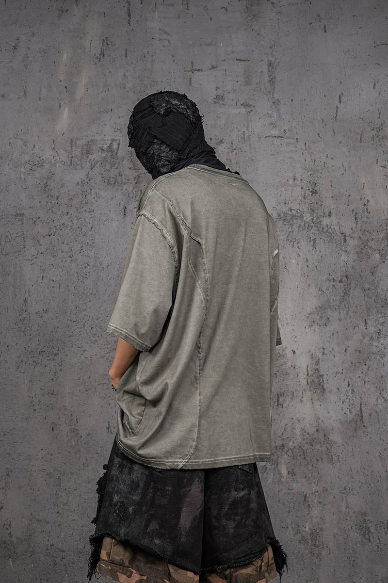 Washed Structured Grey T-shirt