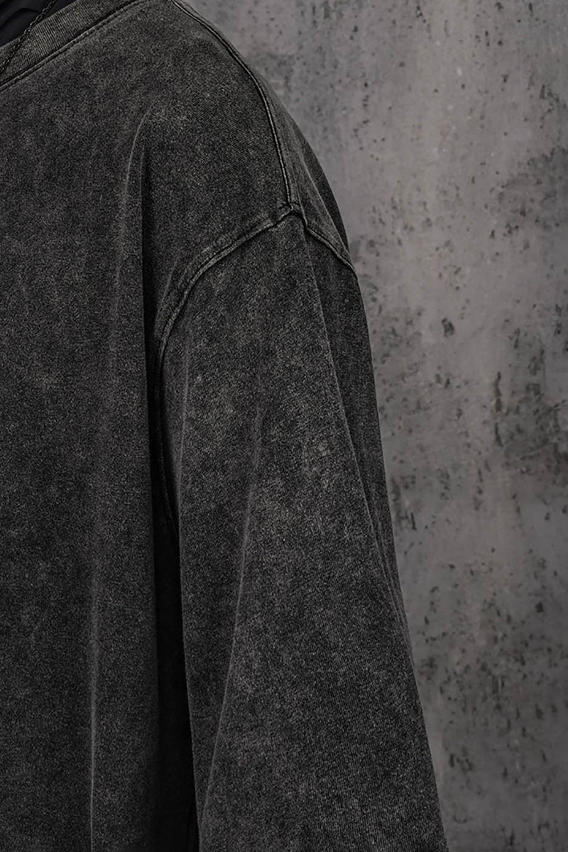 Distressed Washed Black T-shirt