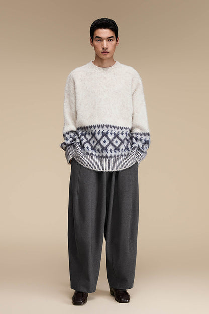 Drawstring Waist Wide-leg Pants