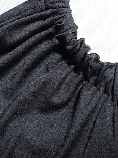 Bandeau Twist One Shoulder Backless Split Maxi Dress