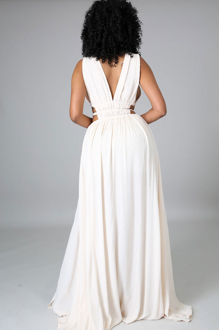 Maxi Dress Summer Clothes Dress Color V-neck Ice Silk Dress Maxi