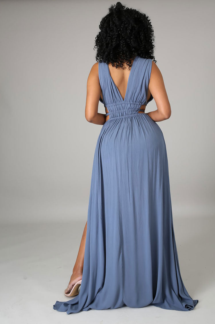 Maxi Dress Summer Clothes Dress Color V-neck Ice Silk Dress Maxi