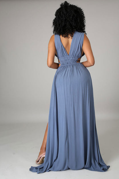 Maxi Dress Summer Clothes Dress Color V-neck Ice Silk Dress Maxi