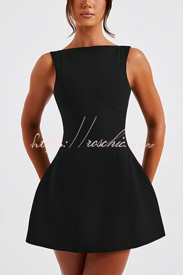 Cosmopolitan High Neck Scoop Back Bubble-shaped Mini Dress