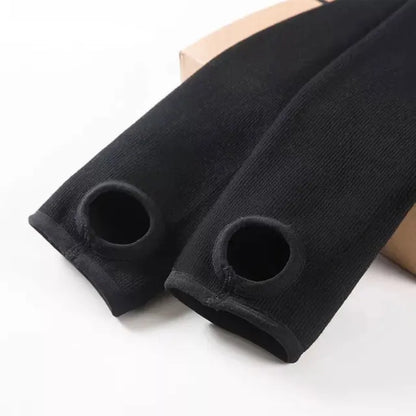 Warm Fleece Lined Super Thick Warm Leggings Winter Spandex Ribbed Slim Pattern Leggins Winter High Waist Basic Pants