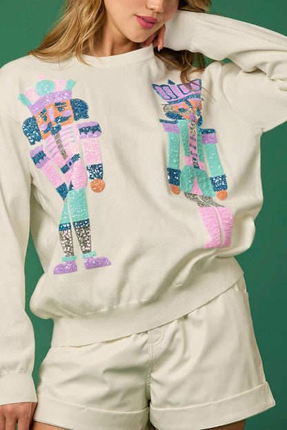 Christmas Soldier Sequined Sweatshirt