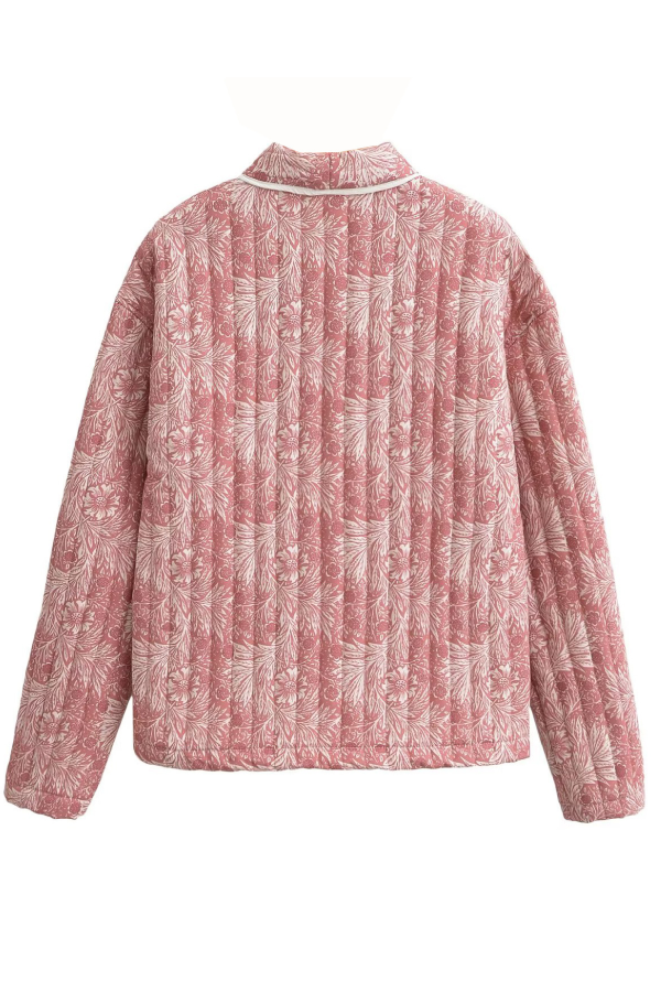 Loose Versatile Printed Cardigan Long Sleeve Cotton-padded Jacket