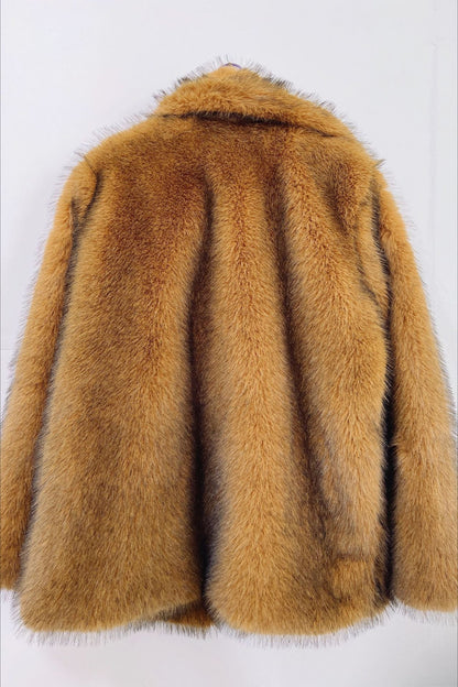 Faux Fur Mid-length Blazer Coat