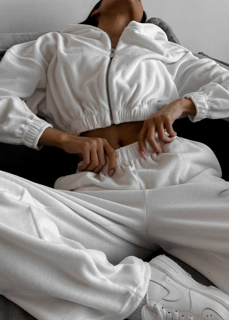 Relaxed Radiance - Zip-up Hoodie Two-piece Set