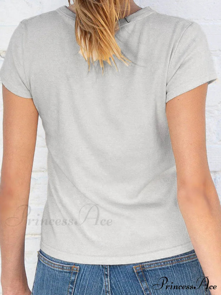 90s Short Sleeve Crop Blouse - Black