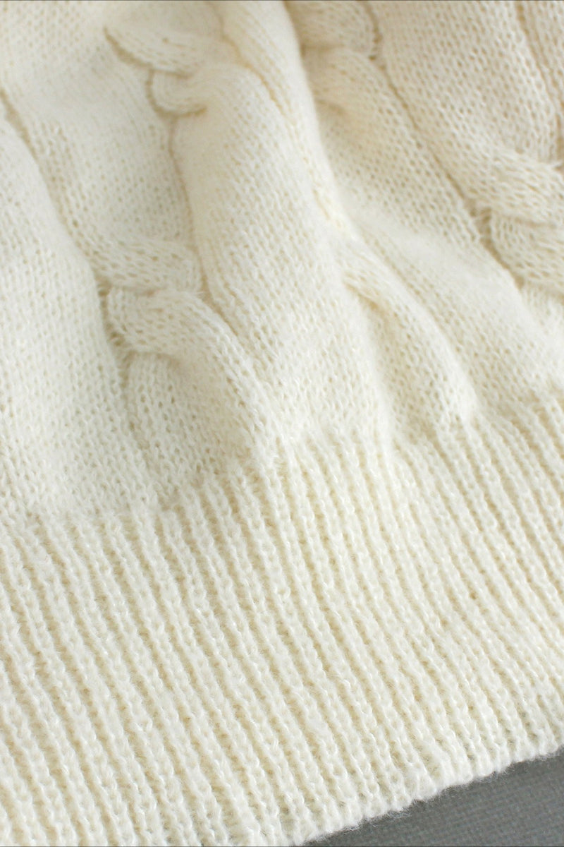 Color Long Sleeve Cable Knit Sweater Dress