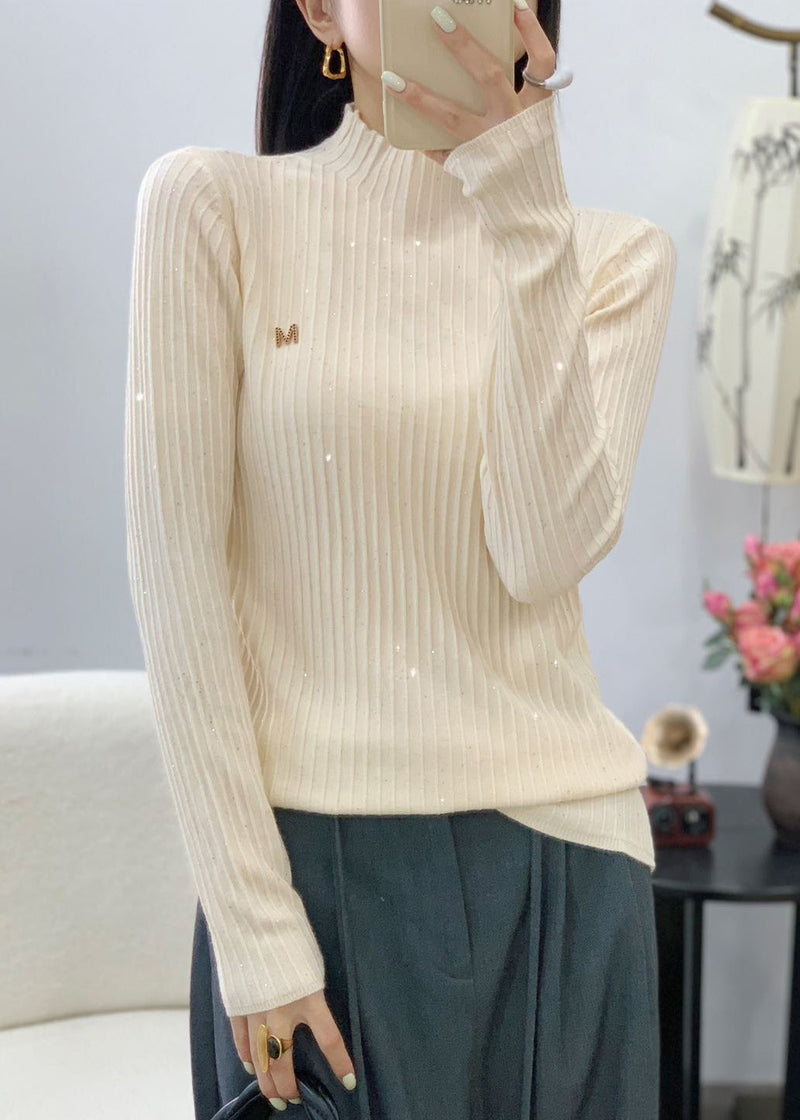 Stylish Red O Neck Sequins Wool Knit Sweater Fall Qc026