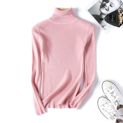 Turtleneck Sweater Long Sleeve Slim Fit Slimming Color Korean Fresh Knitted Bottoming Shirt