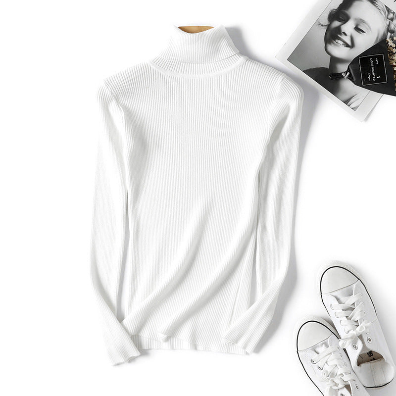 Turtleneck Sweater Long Sleeve Slim Fit Slimming Color Korean Fresh Knitted Bottoming Shirt